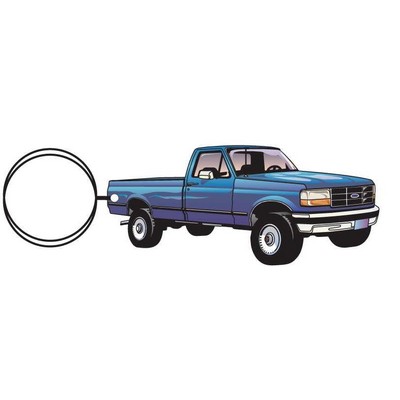 Blue Pick Up Truck Executive Keychain w/Mirrored Back (2 Square Inch)