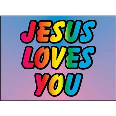 Jesus Loves You Rectangle Badge w/ Bar Pin (2"x3")