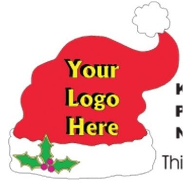 Santa Hat Promotional Keychain w/ Black Back