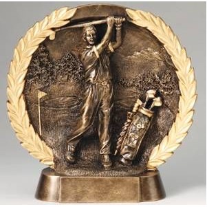 High Relief Male Golf Award - 7 1/2"