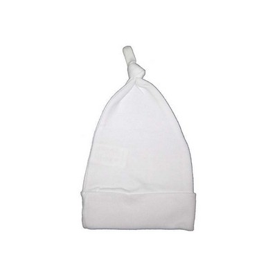 White Interlock Knotted Cap