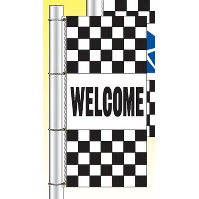 Dealer Logo Checkered Drape Flag (Ford® Built Tough)