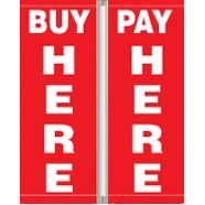16 Oz. Vinyl Pole Banner Set - Buy Here Pay Here (3'x8')