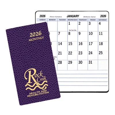Large Print Monthly Pocket Planner w/ Cobblestone Cover