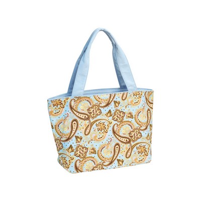 Paisley Print Canvas Tote Bag- 15.5" x 9.5"