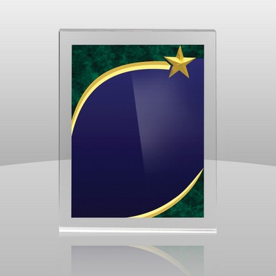 Jade Green Wall Plaque w/3-D Carved Star (7"x9"x1")