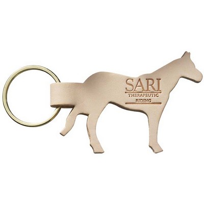 Natural Leather Horse Shaped Animal Collection Key Chain