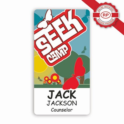 Laminated Name Badge Full Color (2.25"x4.25") Rectangle - No personalization included