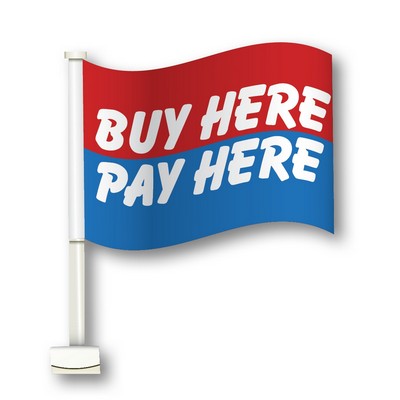 Double-Pane Clip-on Flag w/Pole (Buy Here/Pay Here)