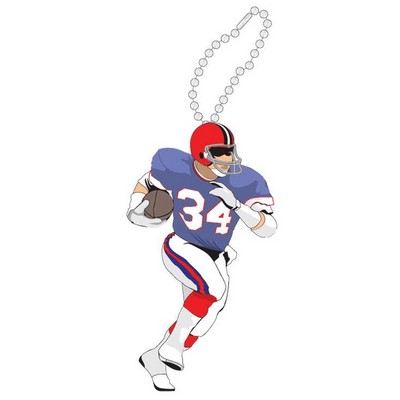 Football Player Promotional Key Chain w/ Black Back (10 Square Inch)