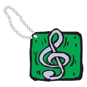 Treble Clef Promotional Key Chain w/ Black Back (10 Square Inch)