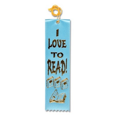 2"x8" Stock Recognition "I Love to Read" Carded Ribbon