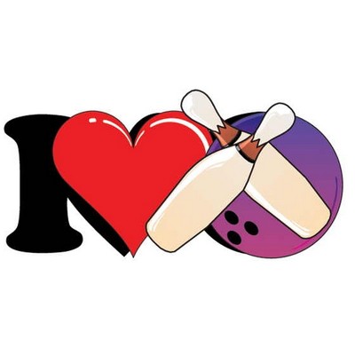 I Love Bowling Maxi Magnet (2 Square Inch)