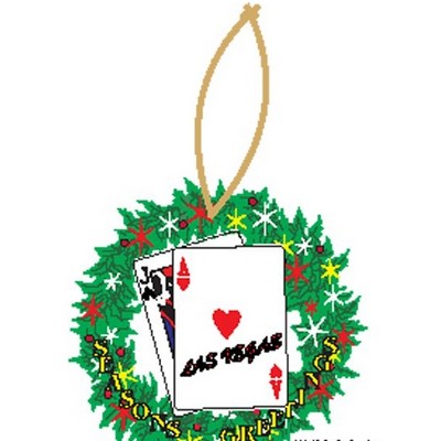Las Vegas Blackjack Gift Shop Wreath Ornament w/ Clear Mirror Back (2 Square Inch)