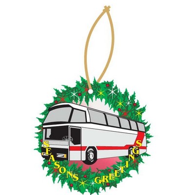 Commercial Bus Executive Wreath Ornament w/ Mirrored Back (2 Square Inch)