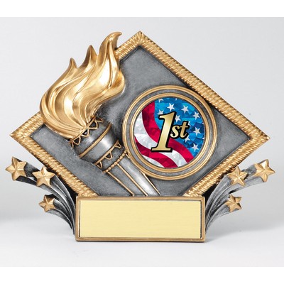 Diamond Plate Victory Award w/ Choice of 2" Epoxy Dome Insert