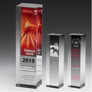 Laser Engraved Monument Obelisk Acrylic Award (2 1/2"x 7 1/2"x 2")