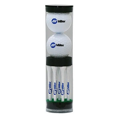 2 Ball Tube w/Nine 2 3/4" Tees & 2 Plain White Golf Balls