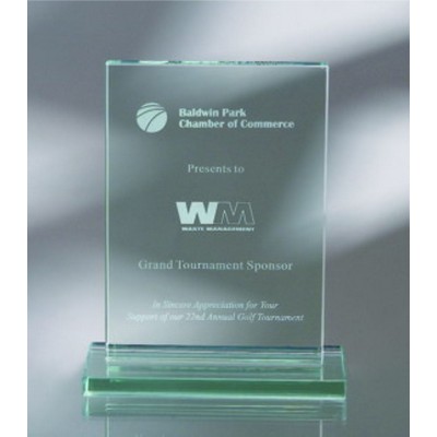 Jade Green Glass Vertical Rectangle Award (5"x 7")