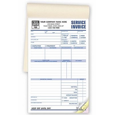 Service Invoices Books - Pest Control (3 Part)