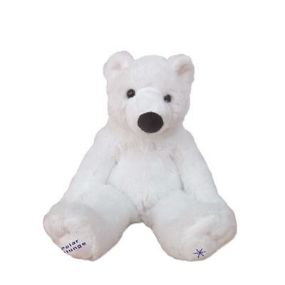 Custom Plush Sitting White Polar Bear w/ Embroidered Paw