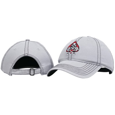 Garment Washed Cotton Cap w/Chain Stitching