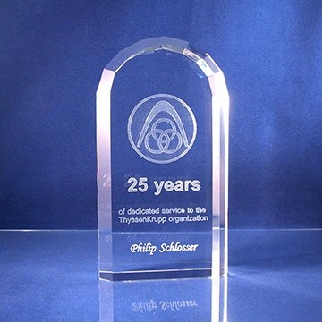 6 5/8" Optical Crystal Archway Award