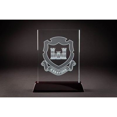 Dark Rosewood Slotted Base for 6" Crystal (7 1/4 x 1 3/8 x 1 1/4")