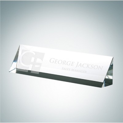 Slant Front Optical Crystal Nameplate (Small)