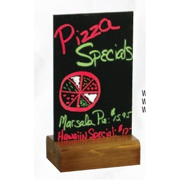 Wet Erase Menu Table Tent w/ Solid Wood Base (5"x7")
