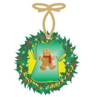 Gingerbread Man Promotional Wreath & T-Shirt Ornament (12 Square Inch)