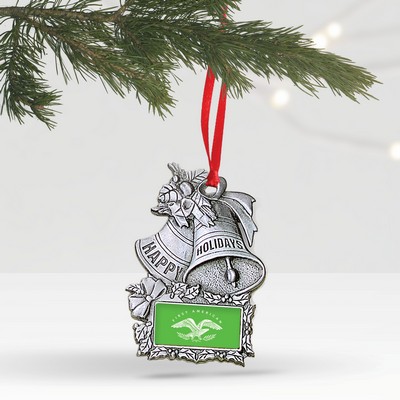 Happy Holidays Bell Ornament (2.5" x 1.75")