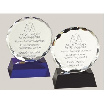 6" Premier Crystal Award w/Black Base