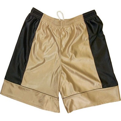 Adult 7" Inseam Cool Mesh Athletic Short w/ Contrast Side Panel & Piping