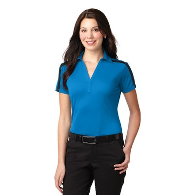 Port Authority® Women's Silk Touch™ Performance Colorblock Stripe Polo.