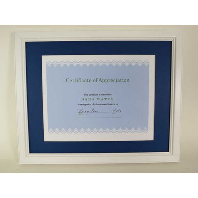 White Wood Certificate Frame - 11x14
