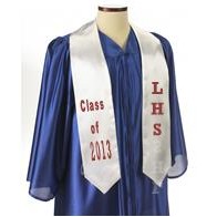 Custom 72" Graduation Sash - White
