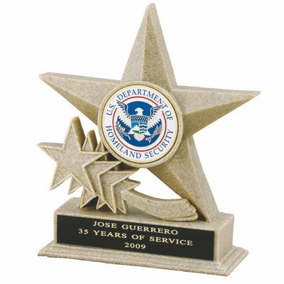6¾" Beige Resin Star Trophy w/2" Insert Space