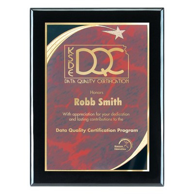 Plaque - 9"x12" Wall Plaque w/ Red Star Achievement Plate (7"x10")