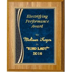 Oak Plaque 9" x 12" - Blue/Gold - 7" x 10" Patina Marble Plate