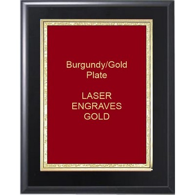 Black Matte Plaque 9" x 12" - Red/Gold 7" x 10" Florentine Plate