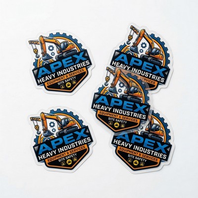 .004 Custom Shape Clear Matte Vinyl / High perf adh back Decals (12.1 to 16 sq in) Full Color