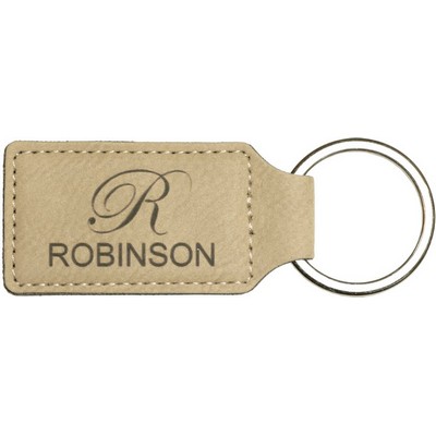 Leatherette Rectangle Keychain