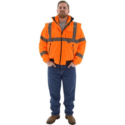 Majestic 75-1382 Hi-Viz 8-in-1 Waterproof Jacket w Hi-Viz Liner, ANSI 3