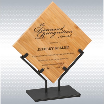 12.25" Bamboo Memorial Plaque On Iron Stand