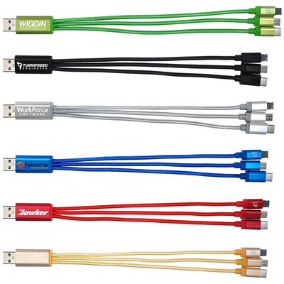 Metallic 3" 1 Charging Cable