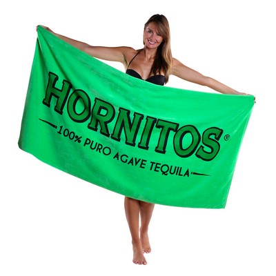 35" x 70", 20 lb., Deluxe Heavyweight Color Velour Beach Towel (Screen Print)