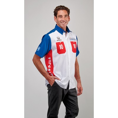 Woven Short Sleeve Mechanic Style Work Shirt