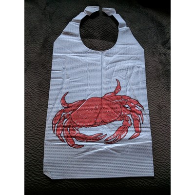 Adult Disposable Cellulose Poly CRAB Bibs w/Ties (Pack of 25)