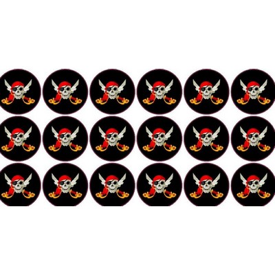 White Decal 1" square inch full color included 1" x 1"